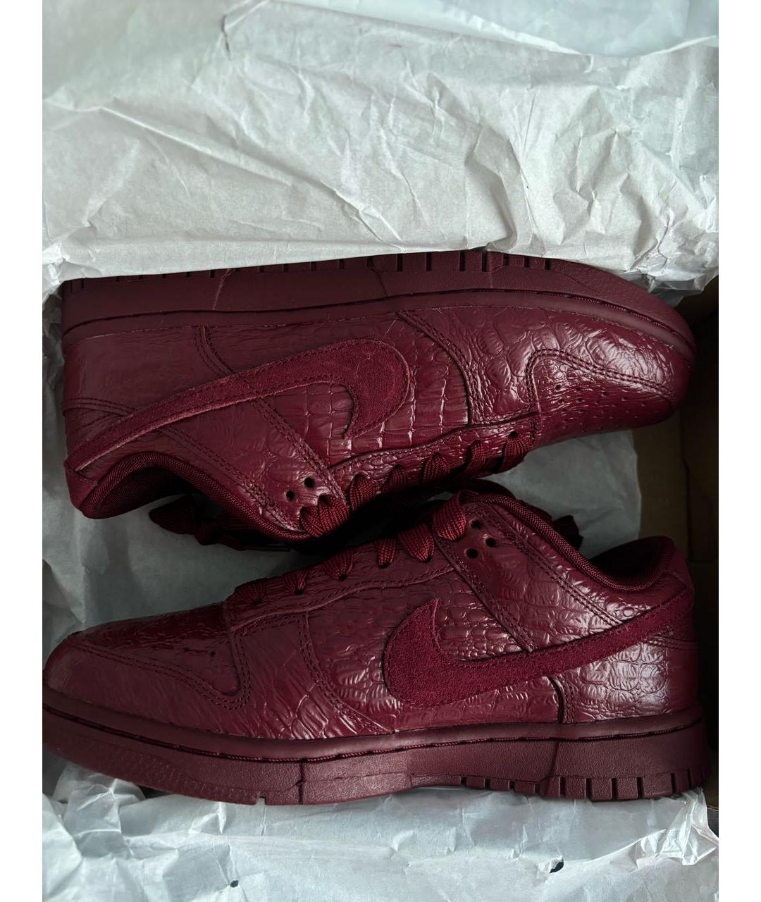 NIKE Бордовые кеды из искусственной кожи, фото 3