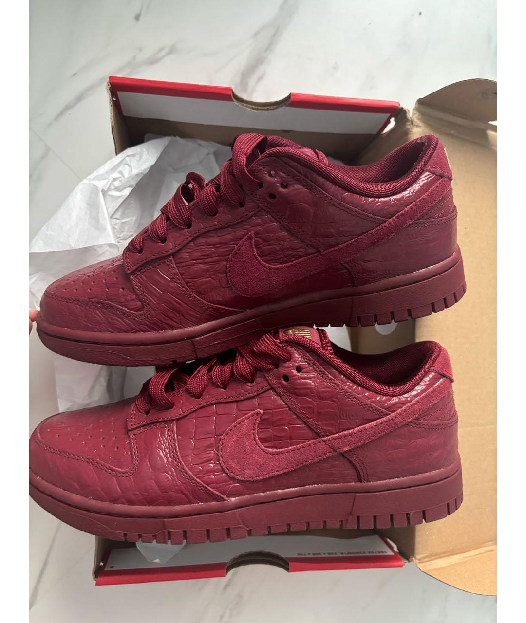 NIKE Бордовые кеды из искусственной кожи, фото 4