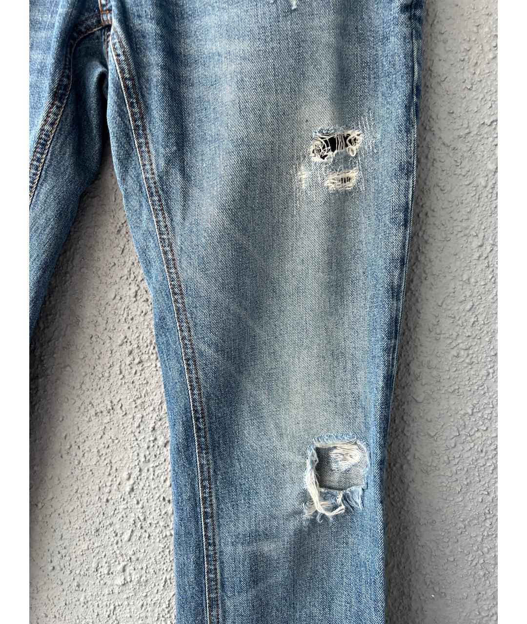 DOLCE&GABBANA Голубые хлопковые прямые джинсы, фото 3