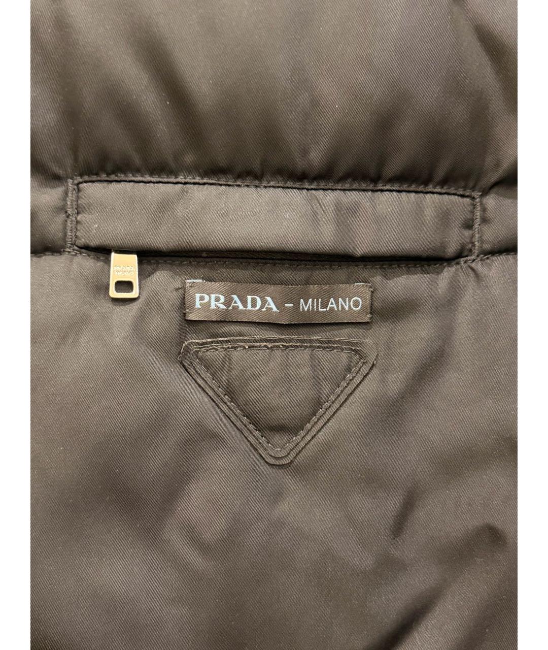 PRADA Черный нейлоновый пуховик, фото 4