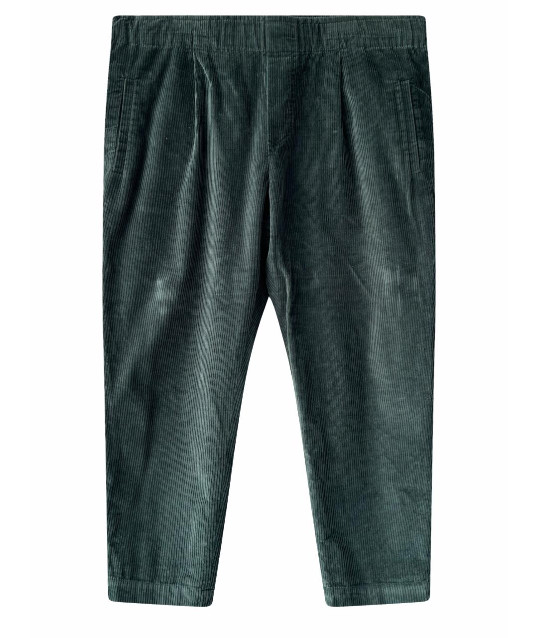 BRUNELLO CUCINELLI Зеленые хлопковые брюки широкие, фото 1