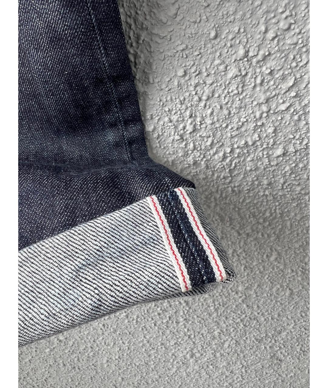 JIL SANDER Темно-синие хлопковые прямые джинсы, фото 4