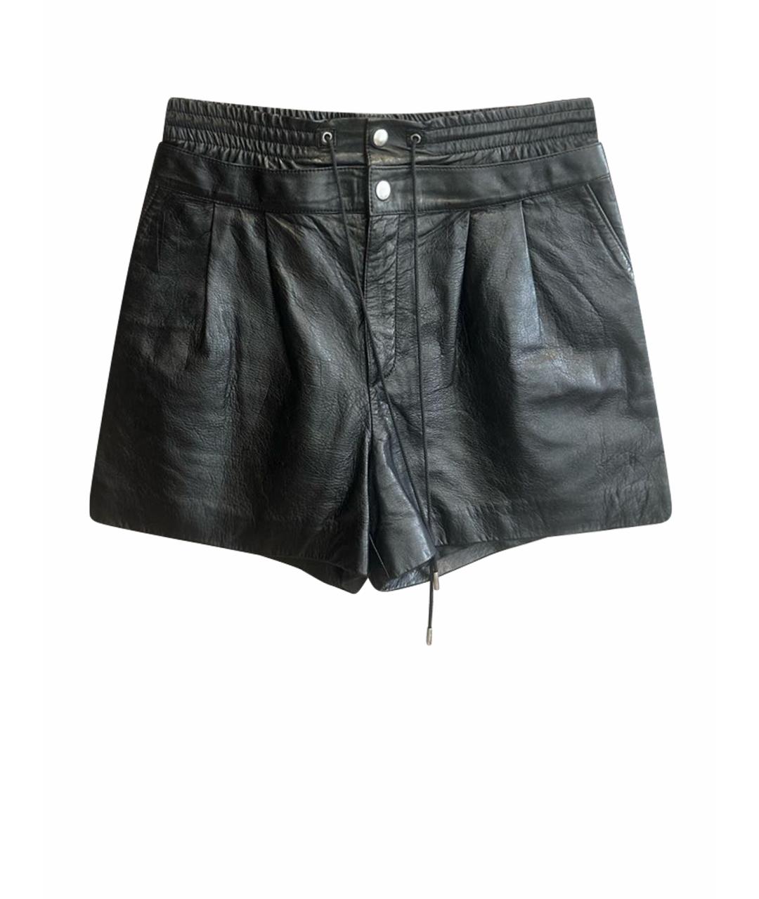 SAINT LAURENT Черные кожаные шорты, фото 1