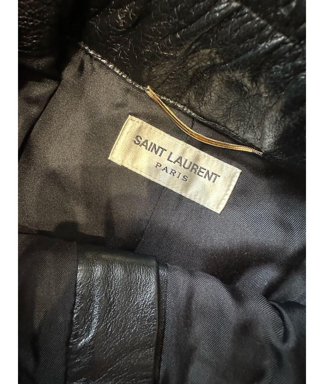 SAINT LAURENT Черные кожаные шорты, фото 3