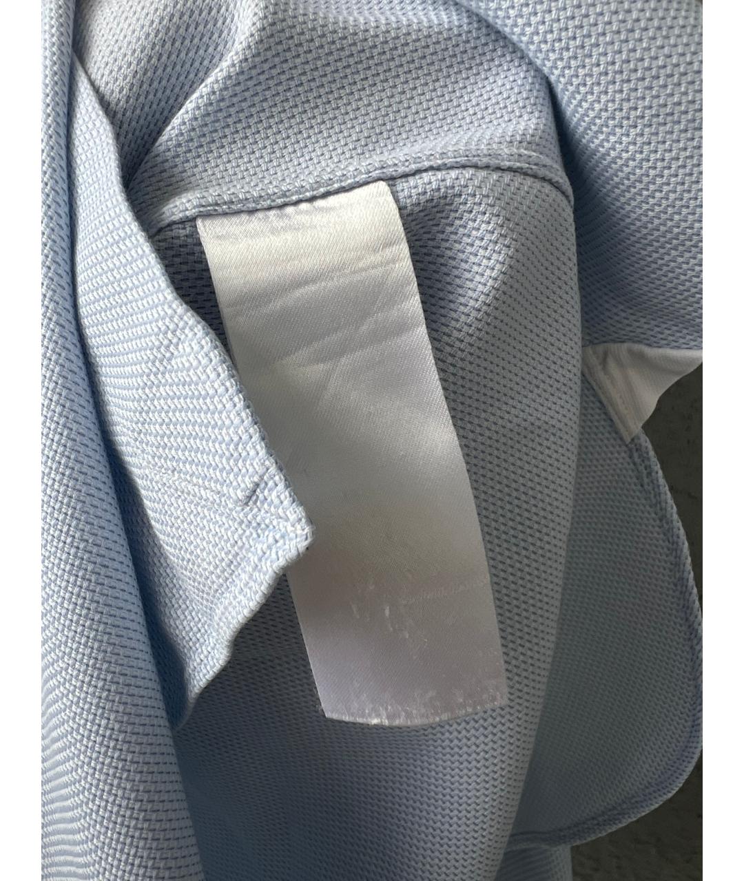 ERMENEGILDO ZEGNA XXX Голубая хлопковая классическая рубашка, фото 5