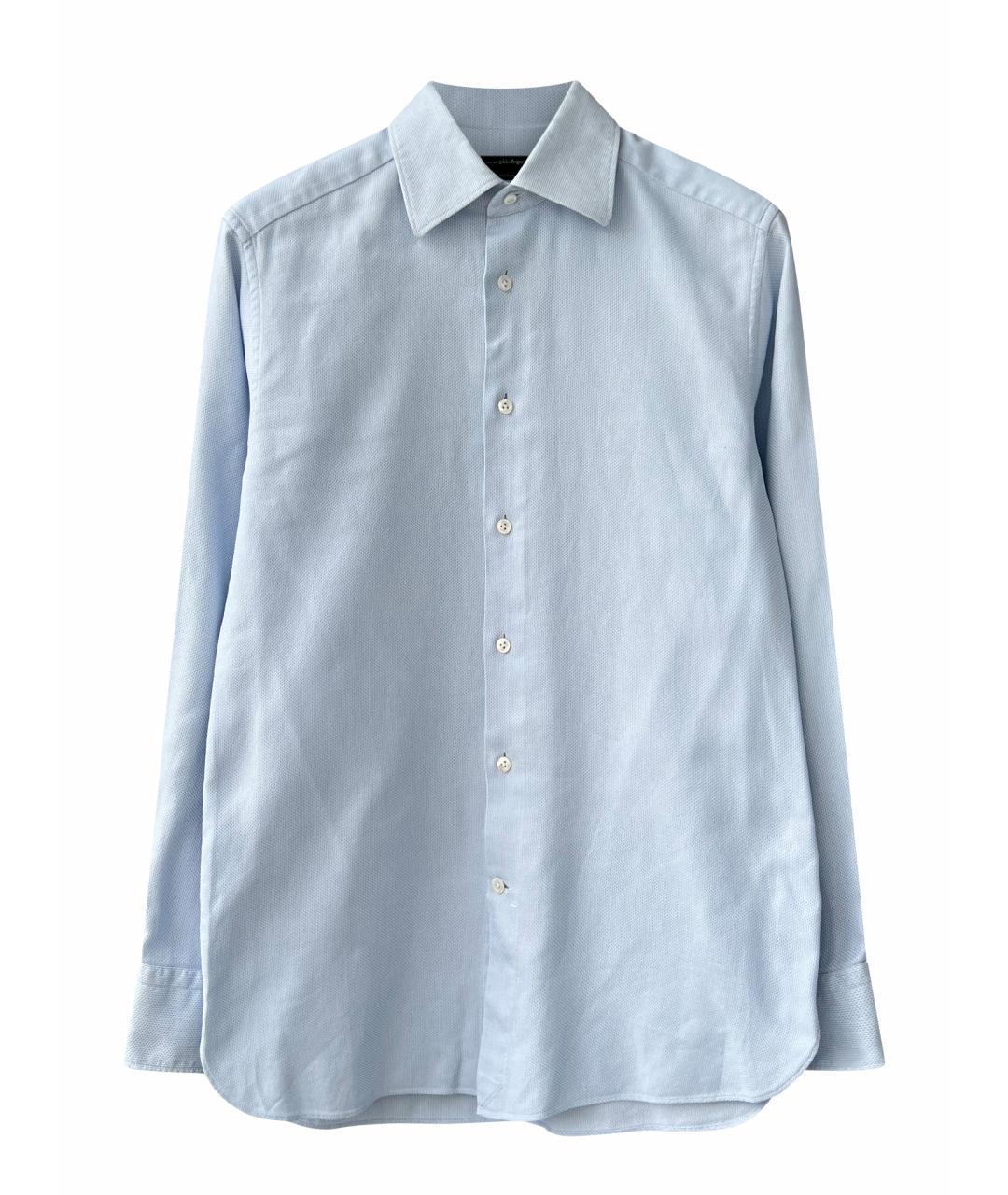 ERMENEGILDO ZEGNA XXX Голубая хлопковая классическая рубашка, фото 1