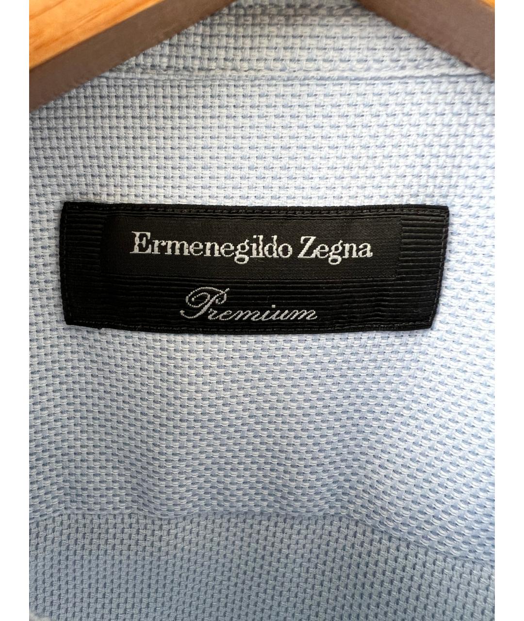 ERMENEGILDO ZEGNA XXX Голубая хлопковая классическая рубашка, фото 4