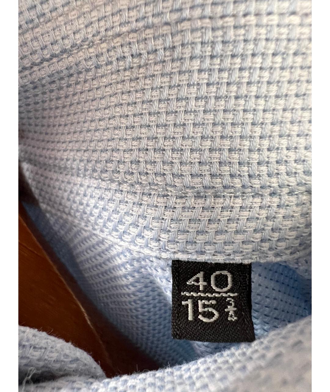 ERMENEGILDO ZEGNA XXX Голубая хлопковая классическая рубашка, фото 6