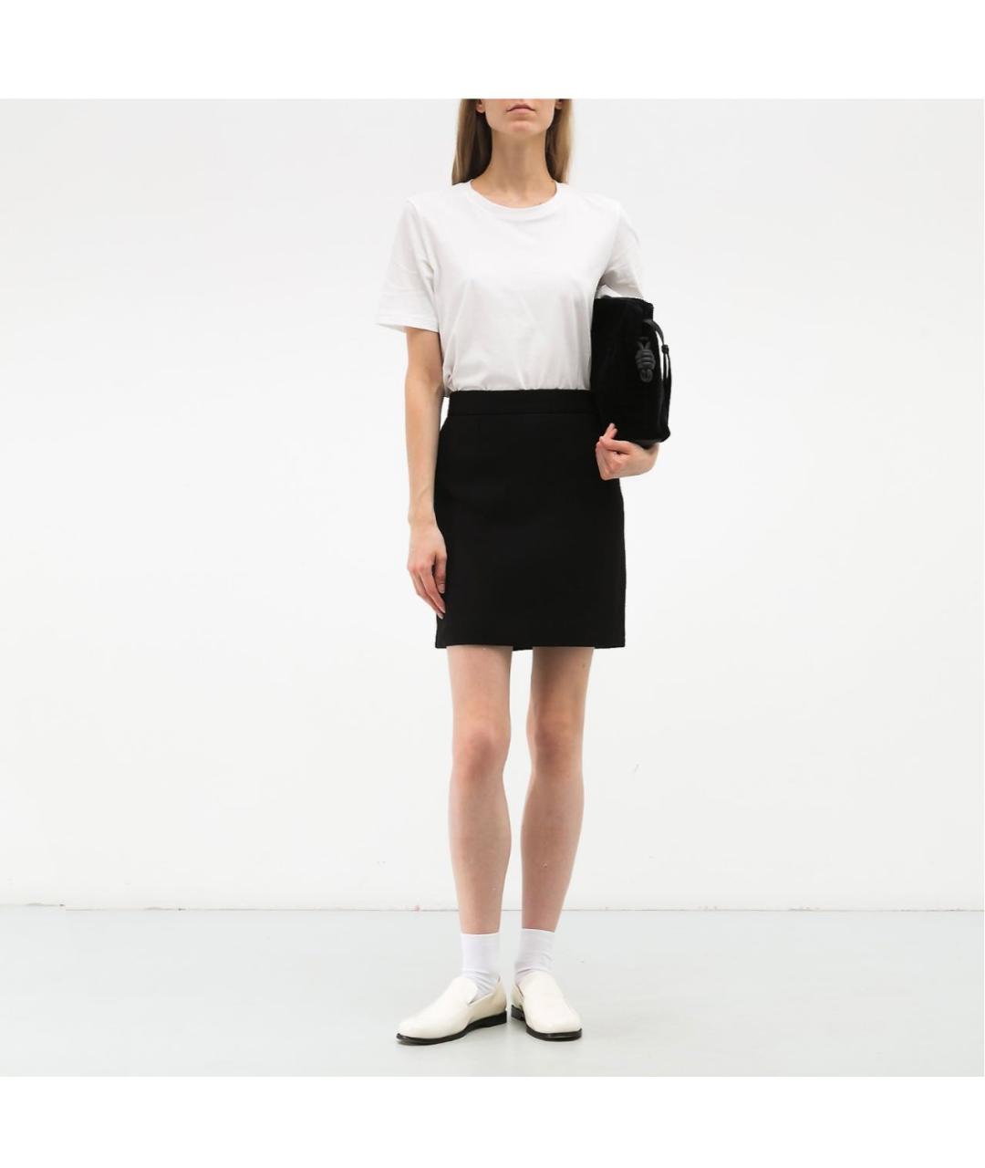 PRADA Черная шерстяная юбка мини, фото 4