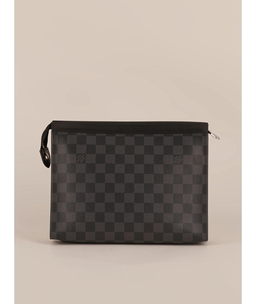 LOUIS VUITTON Черная папка для документов из канвы, фото 3