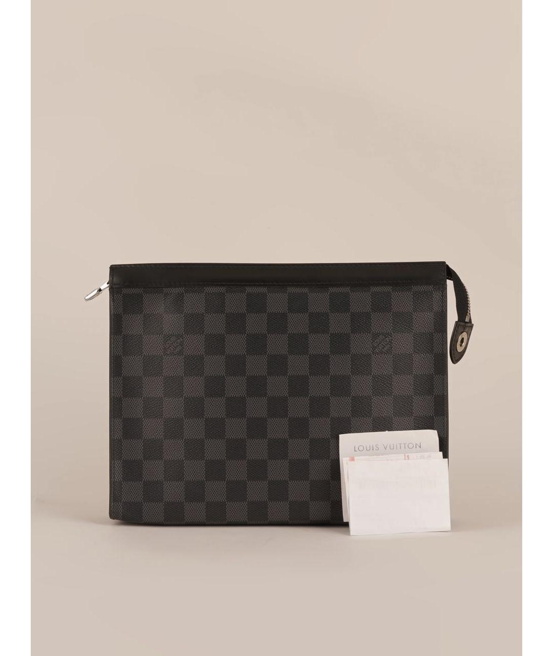 LOUIS VUITTON Черная папка для документов из канвы, фото 2