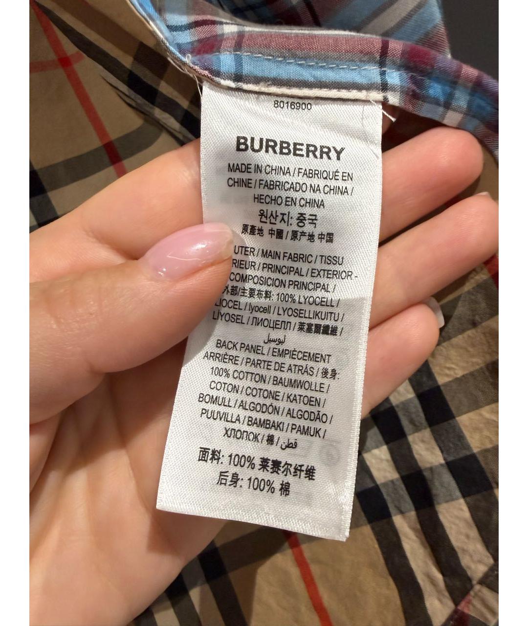 BURBERRY Мульти хлопковая рубашка, фото 4