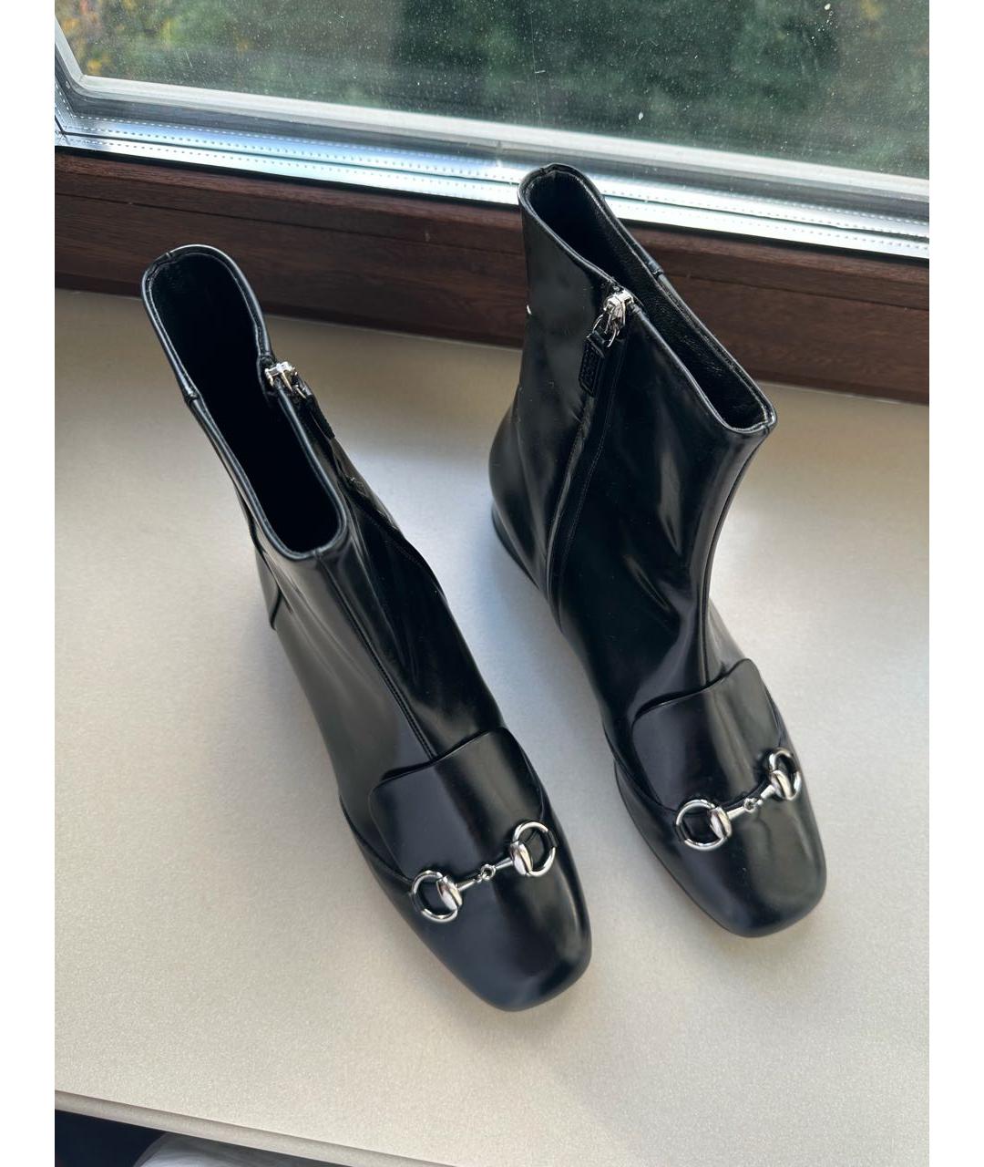GUCCI Черные кожаные полусапоги, фото 3
