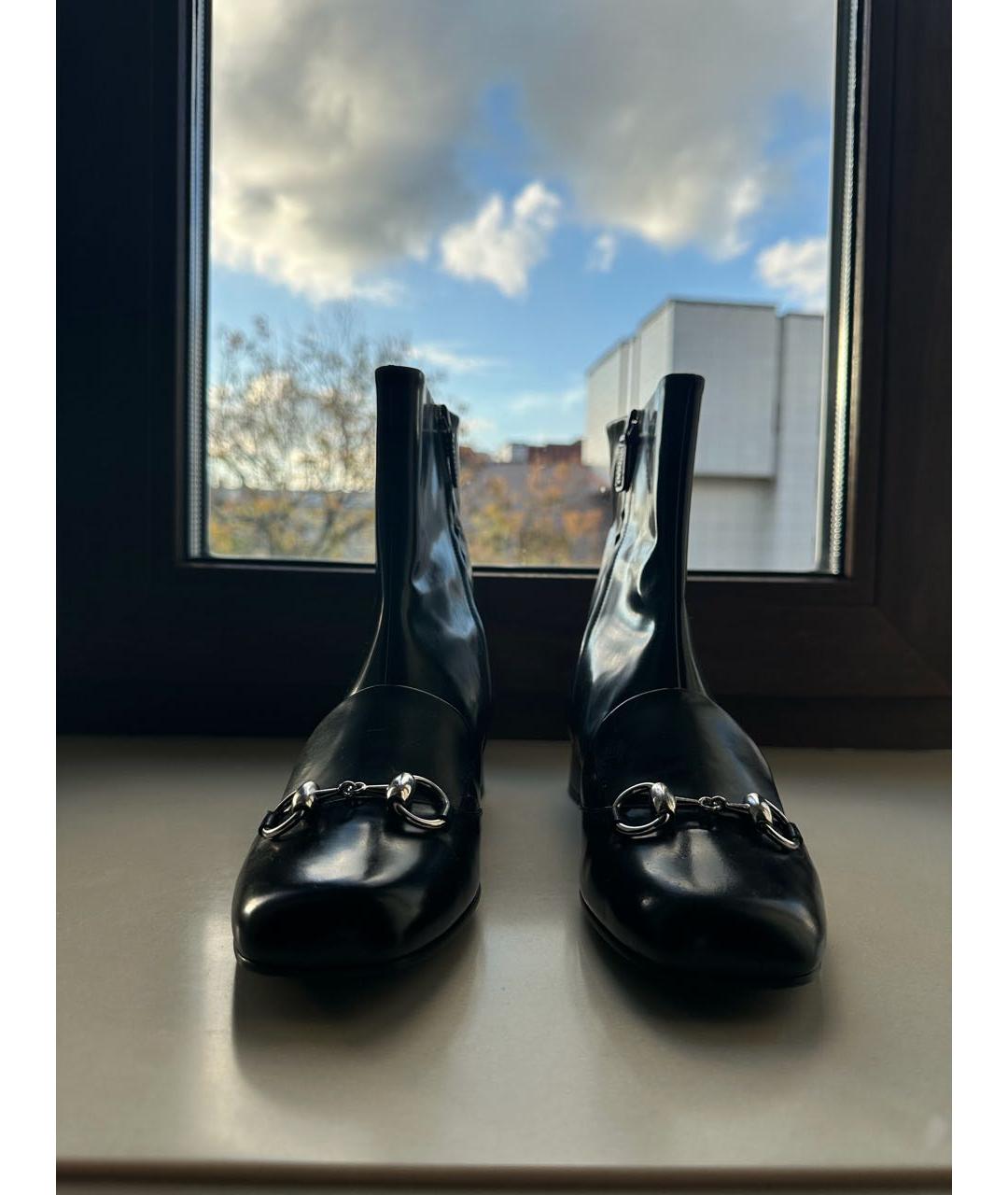 GUCCI Черные кожаные полусапоги, фото 2