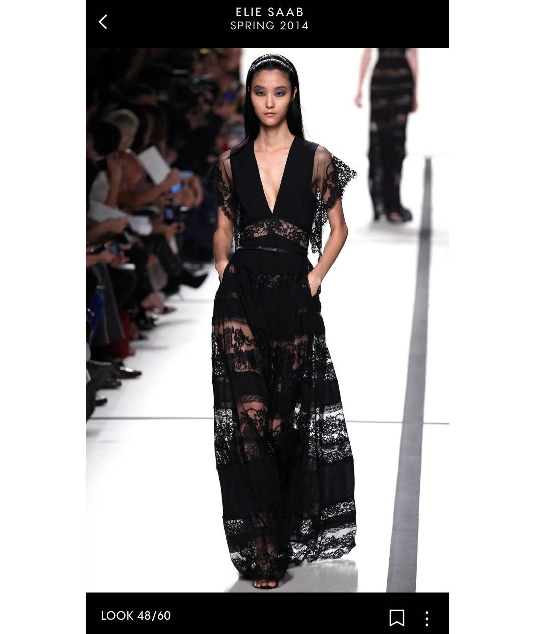 ELIE SAAB Черное шелковое вечернее платье, фото 3