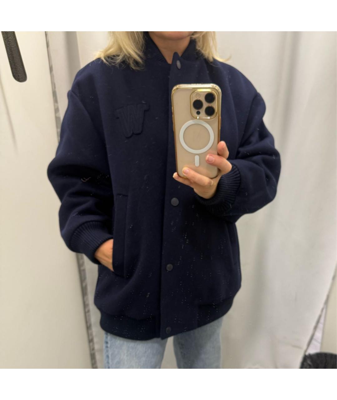 WEEKEND MAX MARA Темно-синяя шерстяная куртка, фото 5