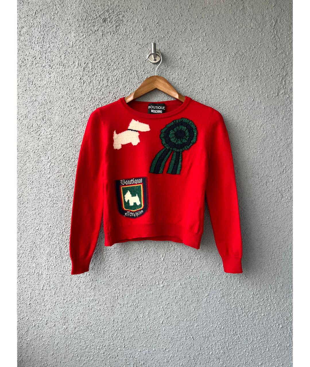 MOSCHINO Красный шерстяной джемпер / свитер, фото 6