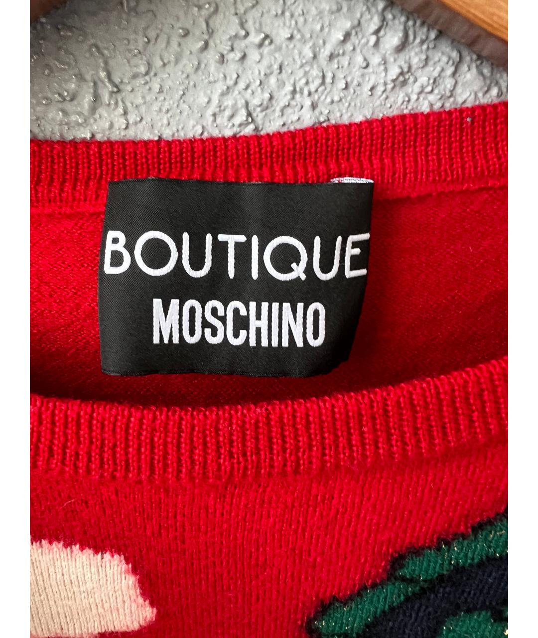 MOSCHINO Красный шерстяной джемпер / свитер, фото 3