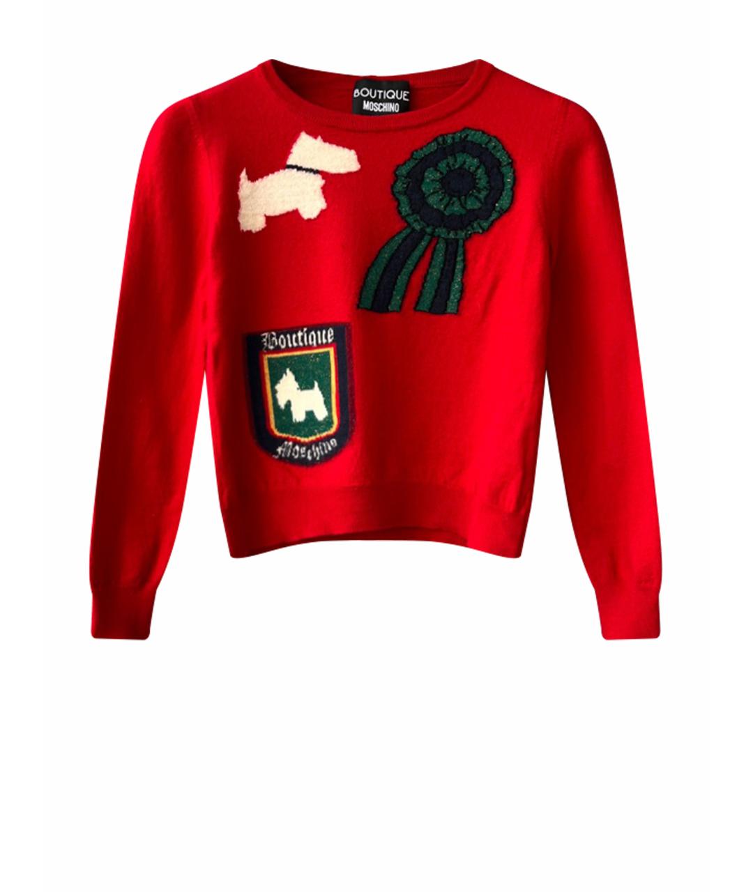 MOSCHINO Красный шерстяной джемпер / свитер, фото 1