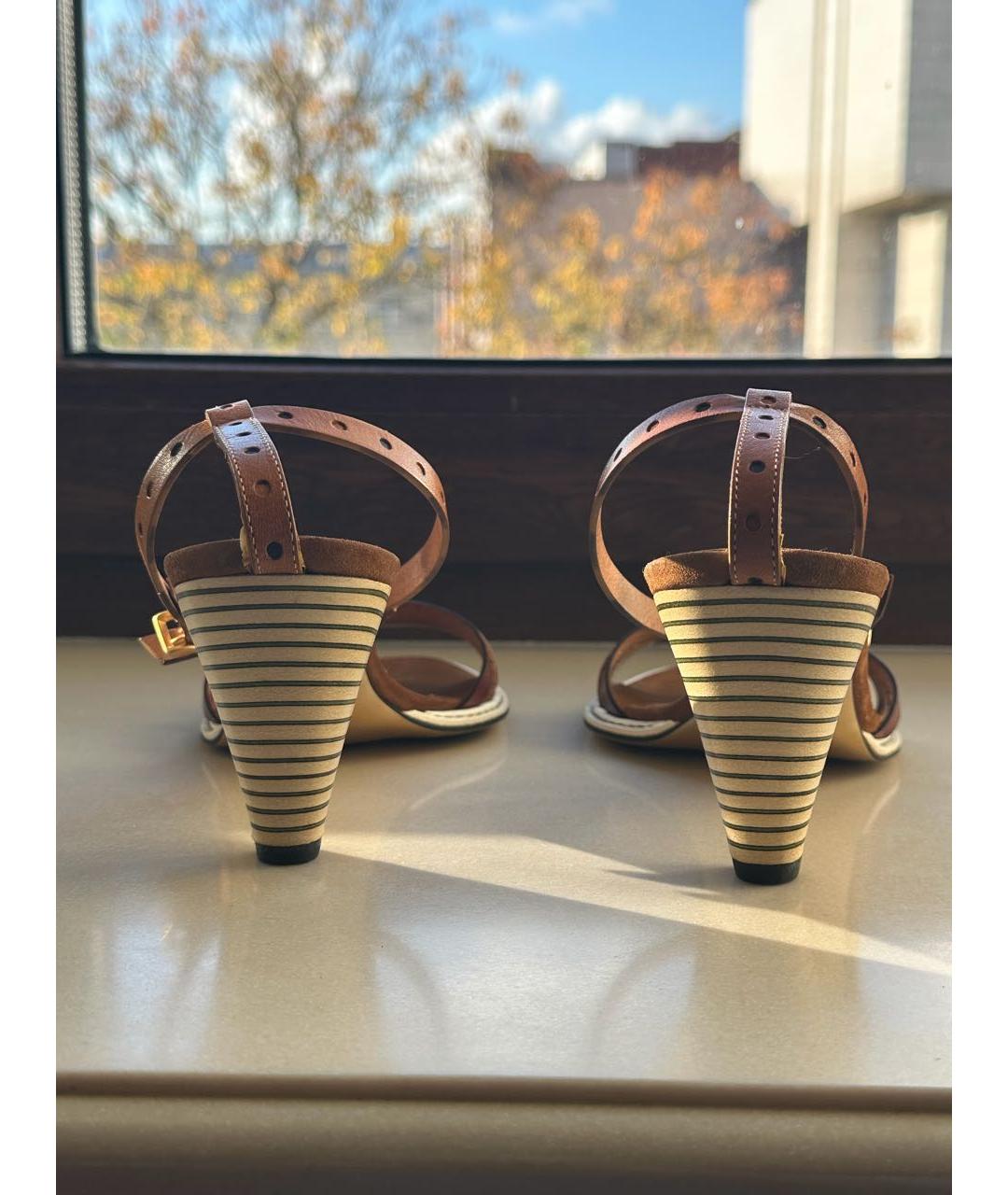 FENDI Мульти кожаные босоножки, фото 4