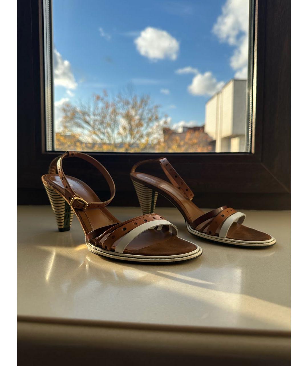 FENDI Мульти кожаные босоножки, фото 2