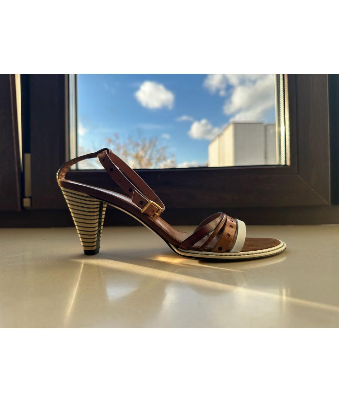 FENDI Мульти кожаные босоножки, фото 8
