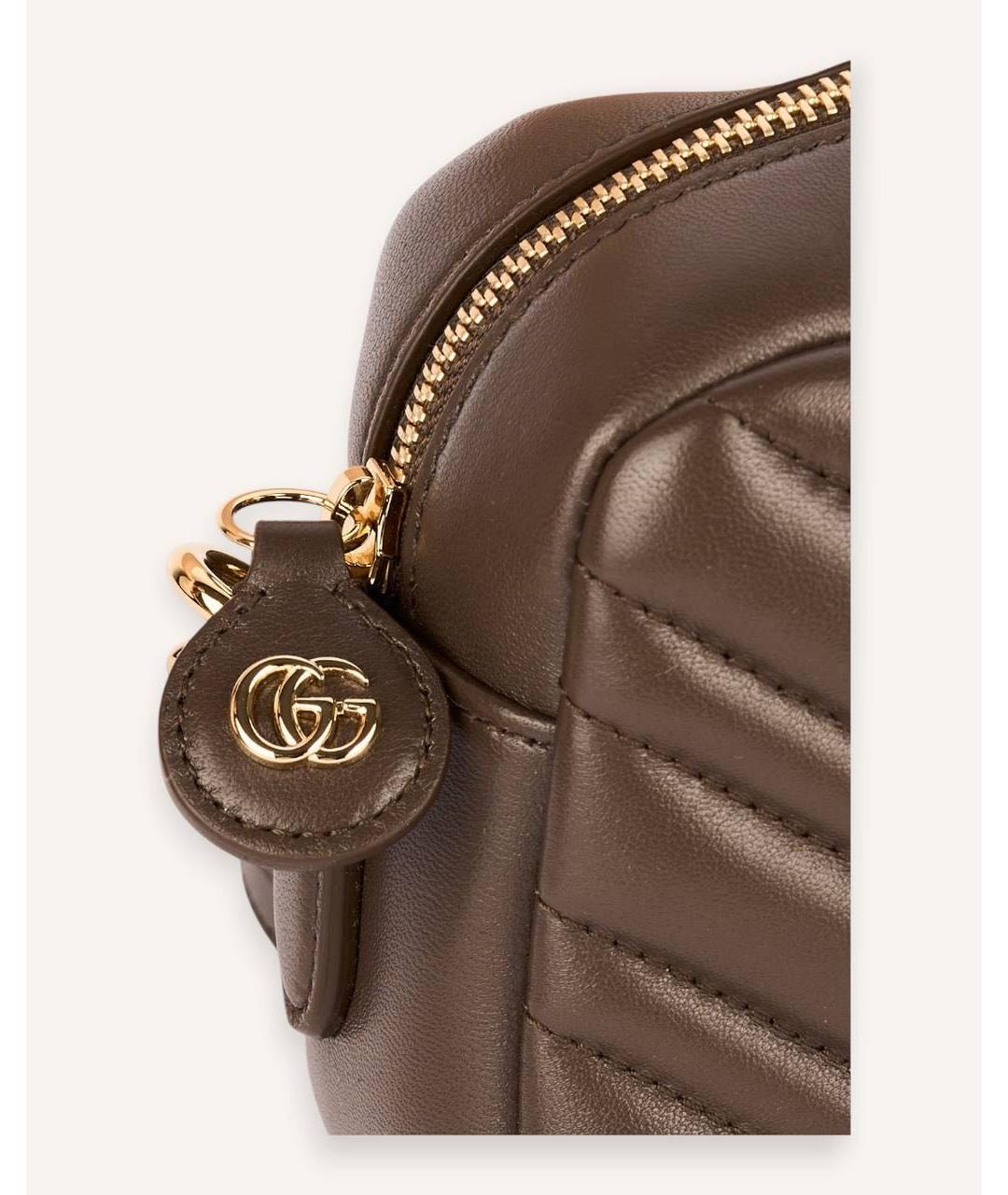 GUCCI Коричневая кожаная сумка через плечо, фото 5