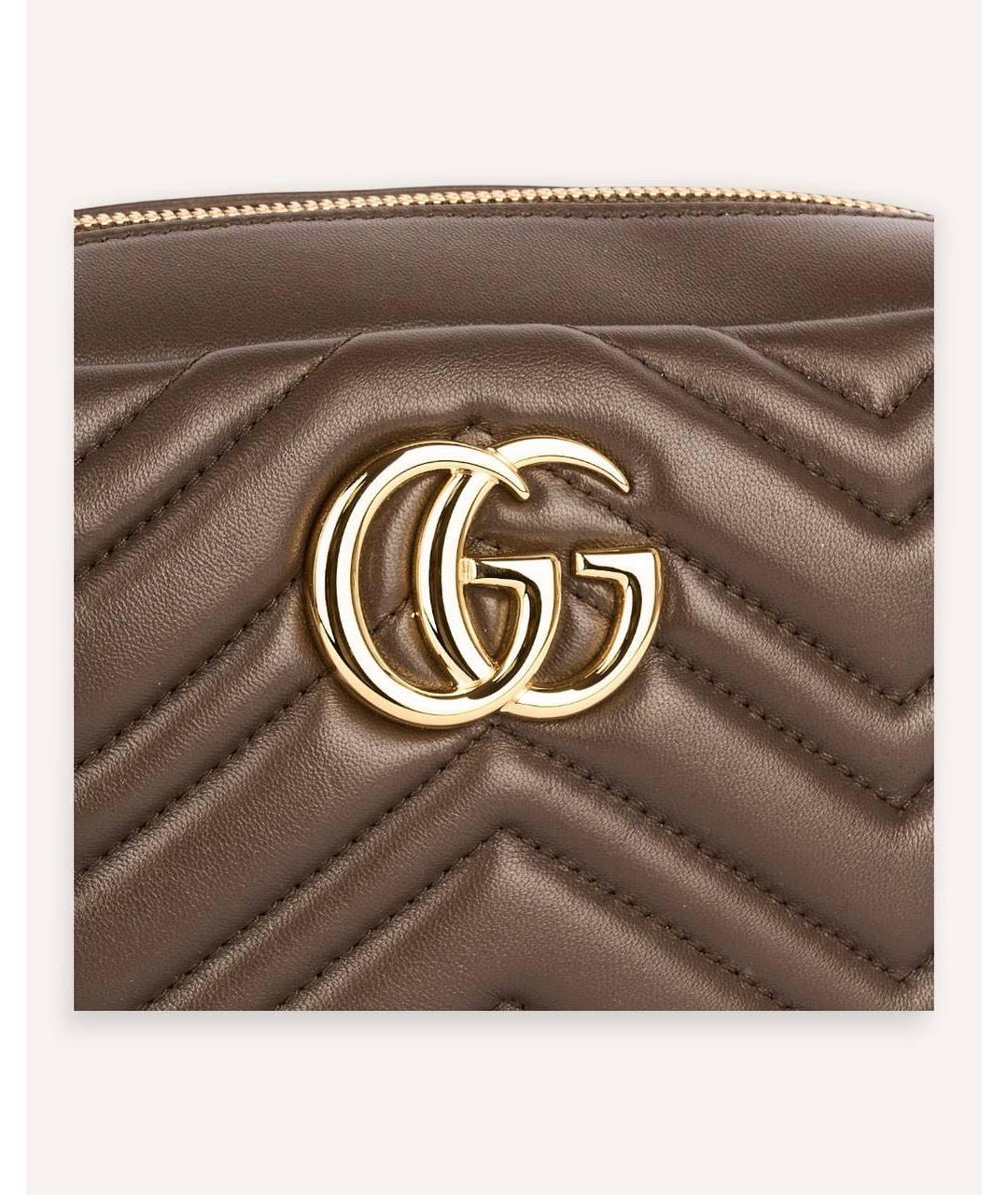 GUCCI Коричневая кожаная сумка через плечо, фото 4