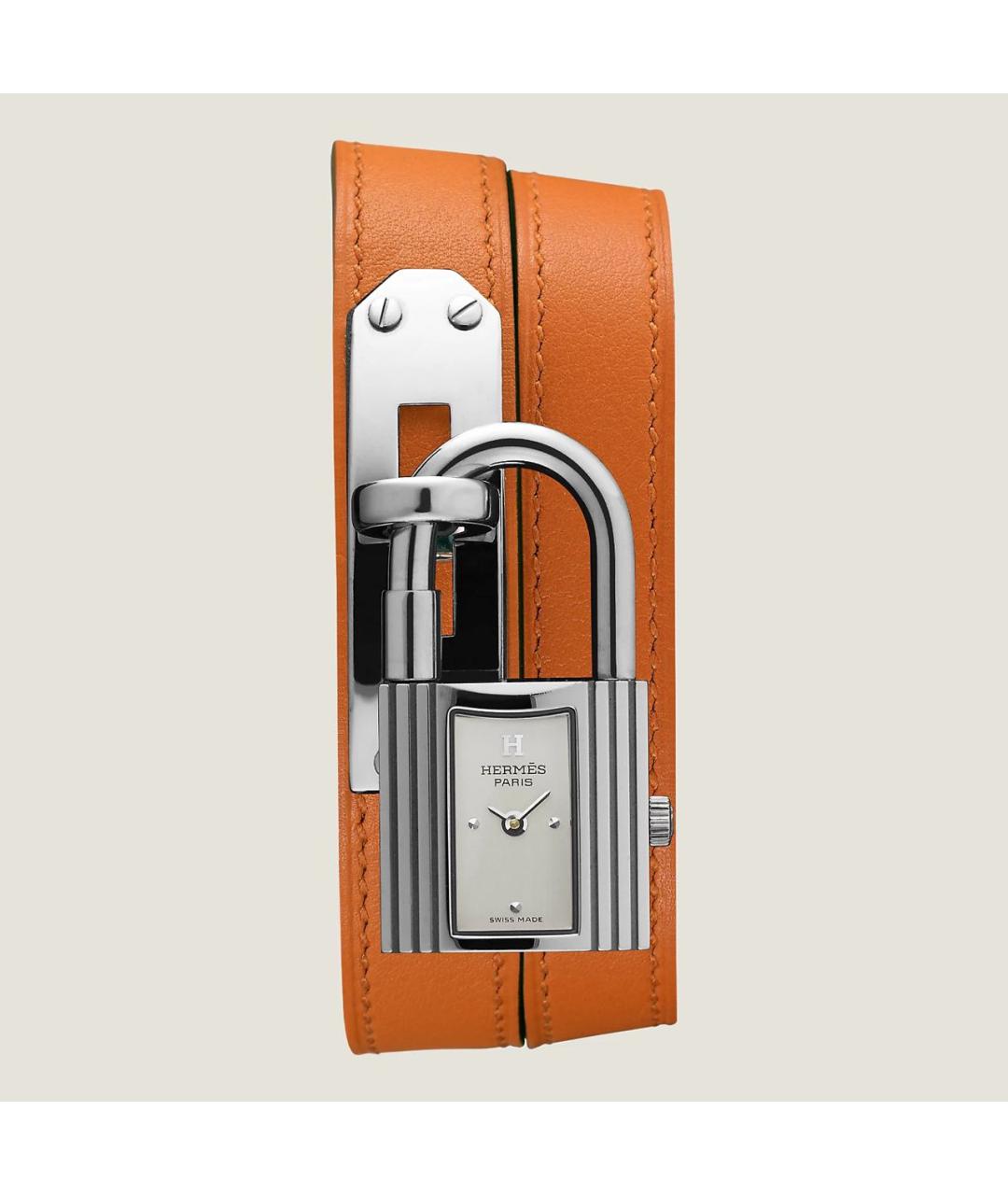 HERMES Оранжевые стальные часы, фото 8