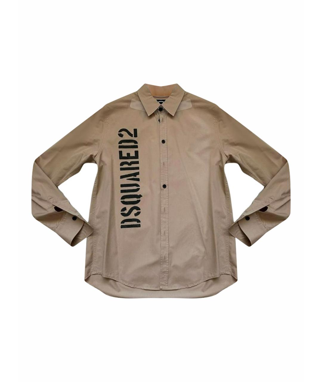 DSQUARED2 Бежевая хлопковая кэжуал рубашка, фото 1