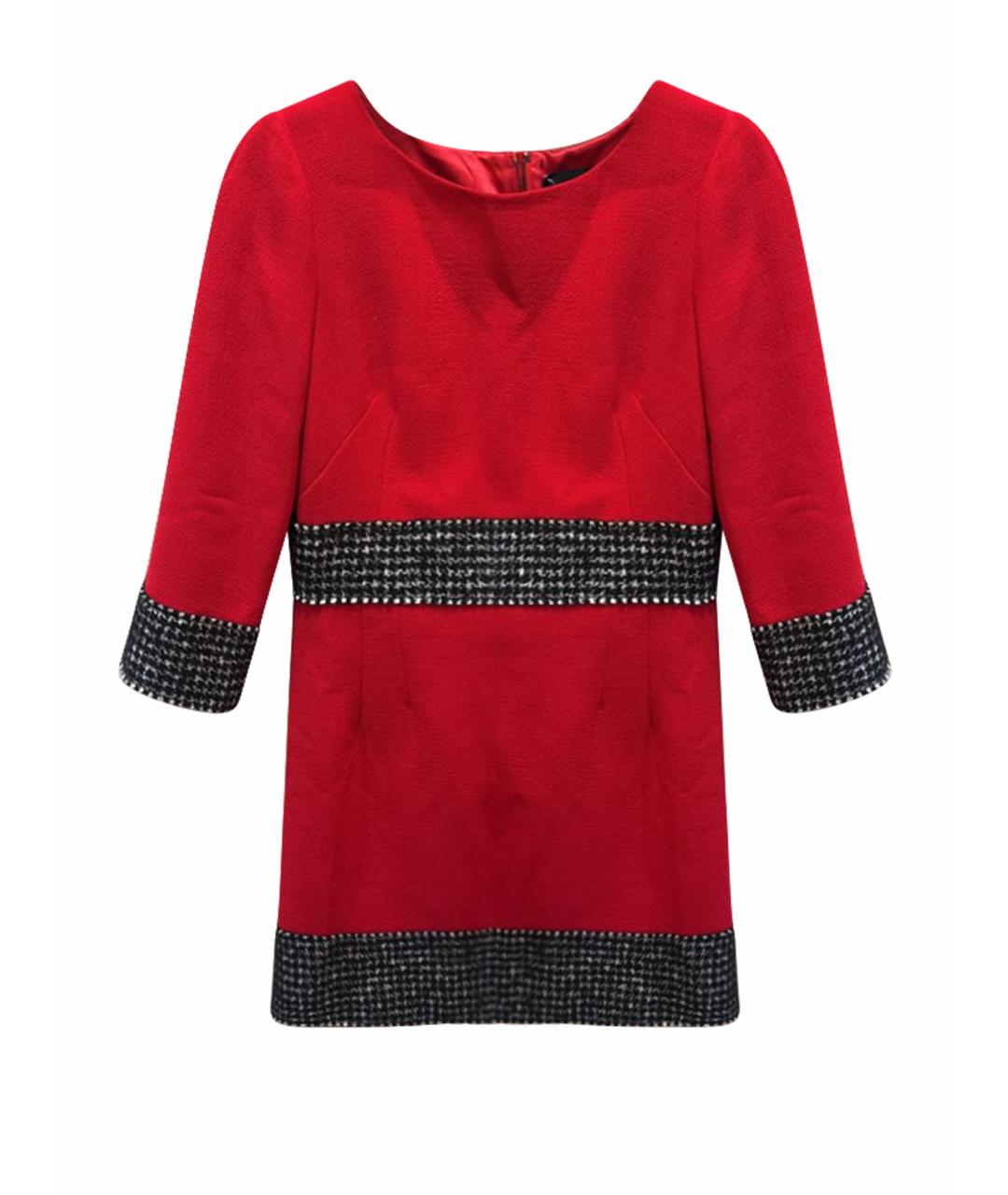 DOLCE&GABBANA Красное шерстяное повседневное платье, фото 1