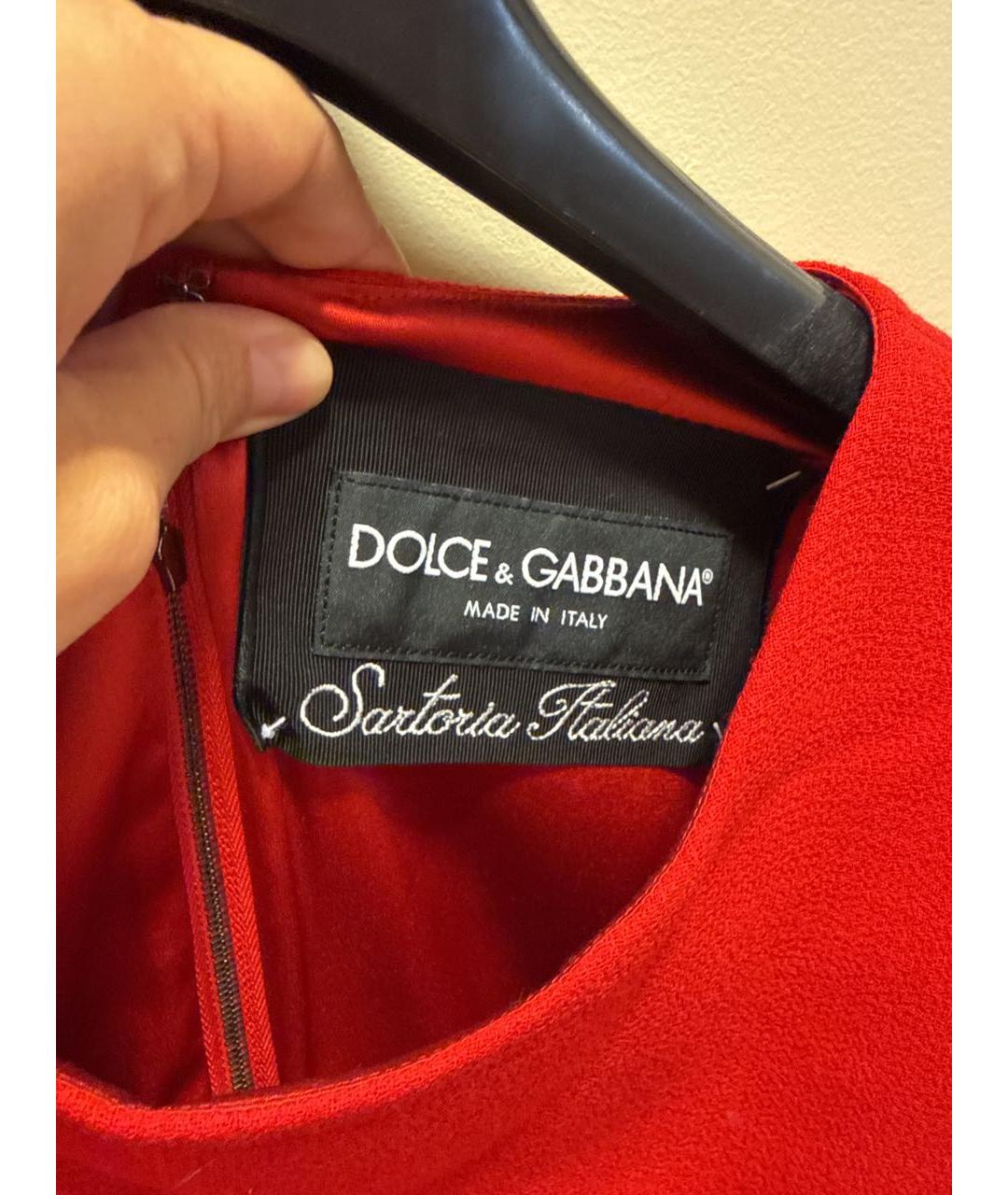 DOLCE&GABBANA Красное шерстяное повседневное платье, фото 3