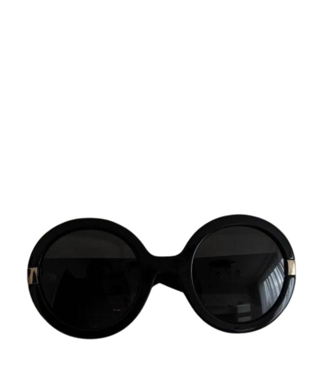 FERRAGAMO Черные пластиковые солнцезащитные очки, фото 1