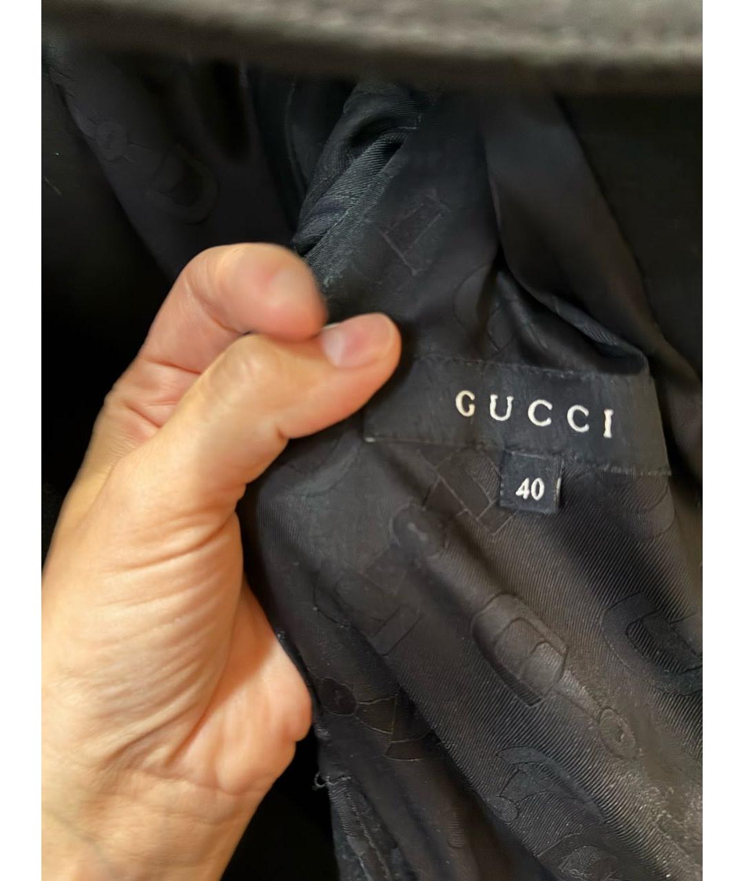 GUCCI Черное шерстяное пальто, фото 4