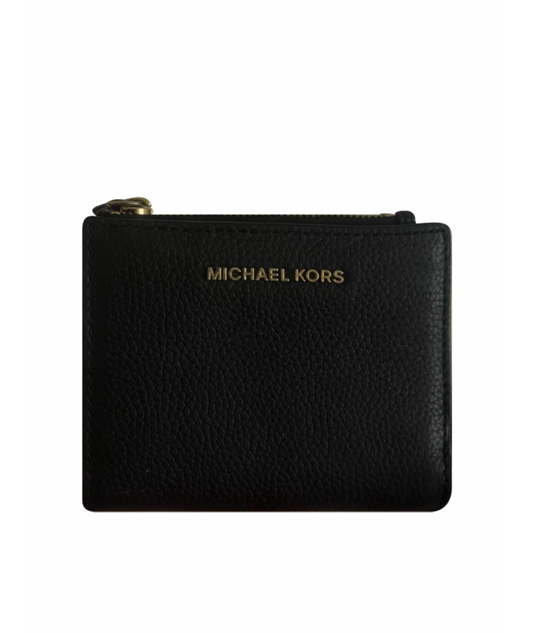 MICHAEL KORS Черный кожаный кошелек, фото 1