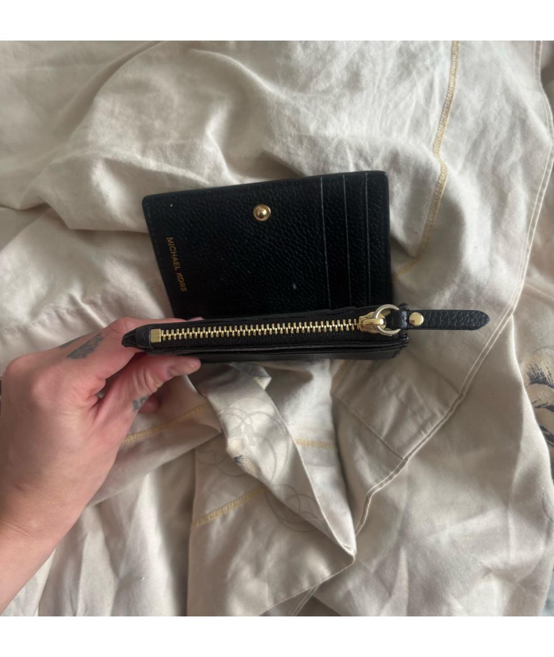 MICHAEL KORS Черный кожаный кошелек, фото 4