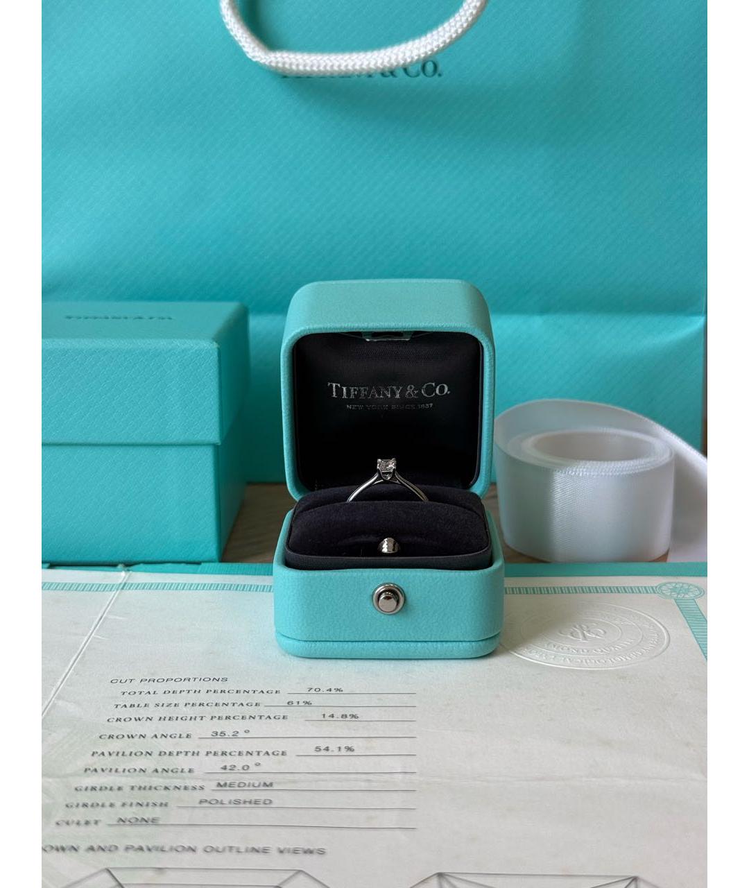 TIFFANY&CO Белое платиновое кольцо, фото 3