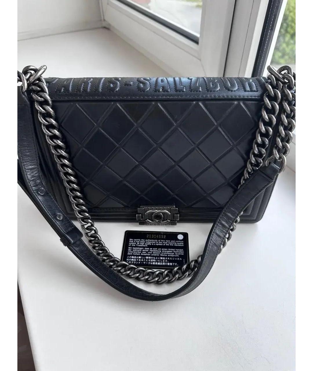 CHANEL Черная кожаная сумка через плечо, фото 4