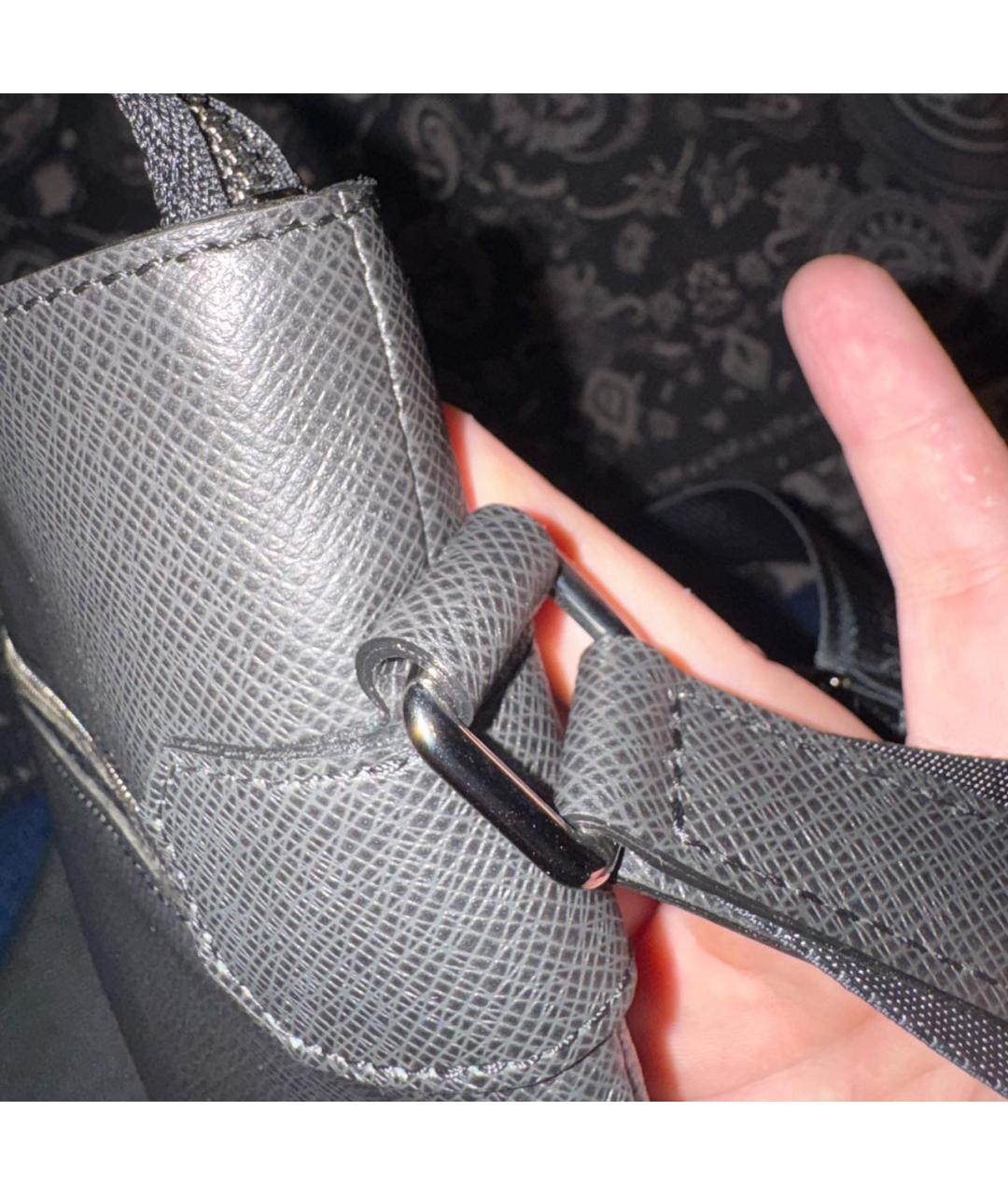LOUIS VUITTON Черная кожаная сумка на плечо, фото 7