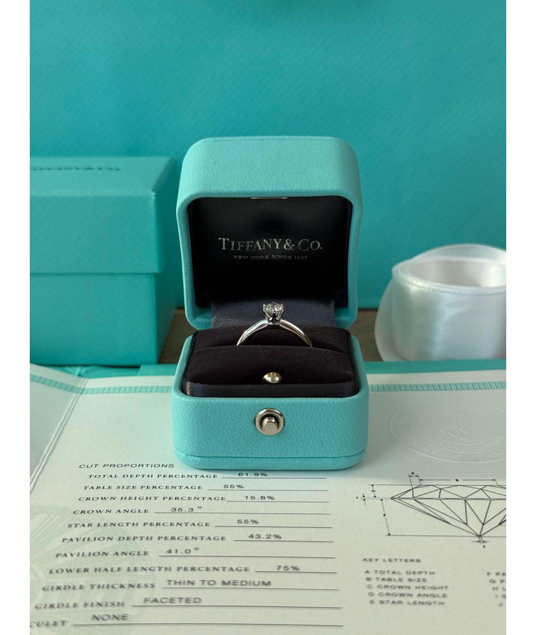 TIFFANY&CO Серебряное платиновое кольцо, фото 3