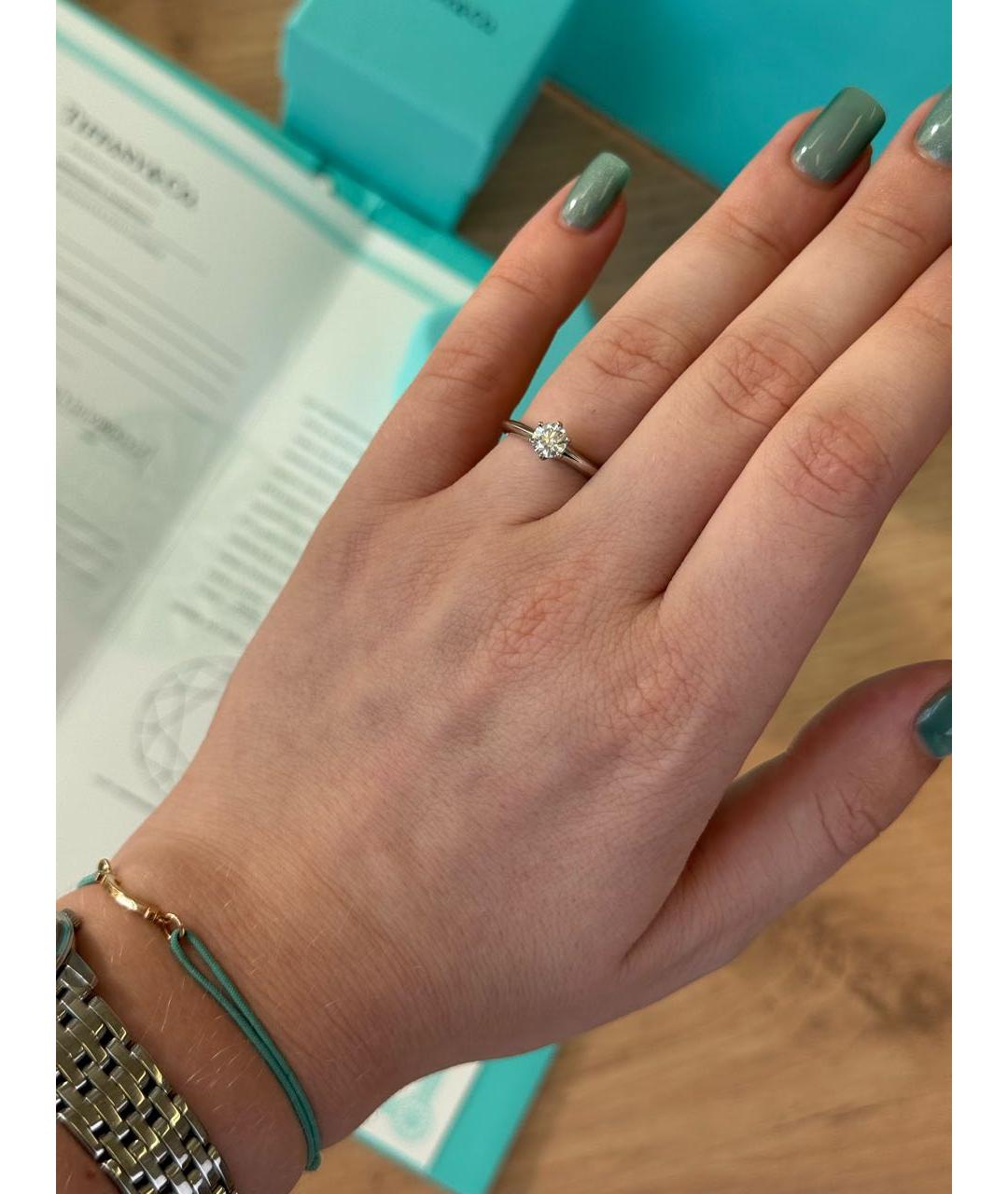 TIFFANY&CO Серебряное платиновое кольцо, фото 6