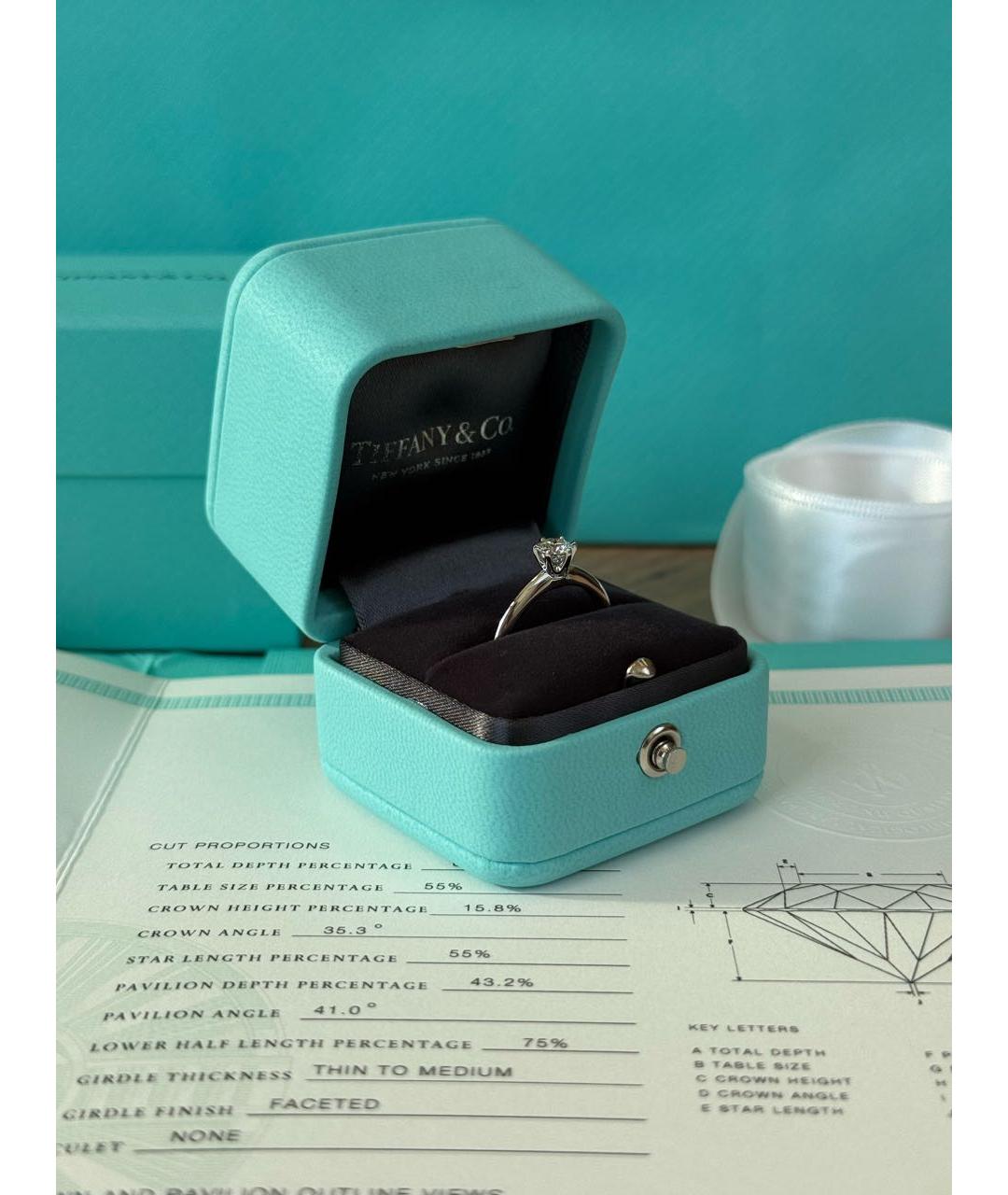 TIFFANY&CO Серебряное платиновое кольцо, фото 4