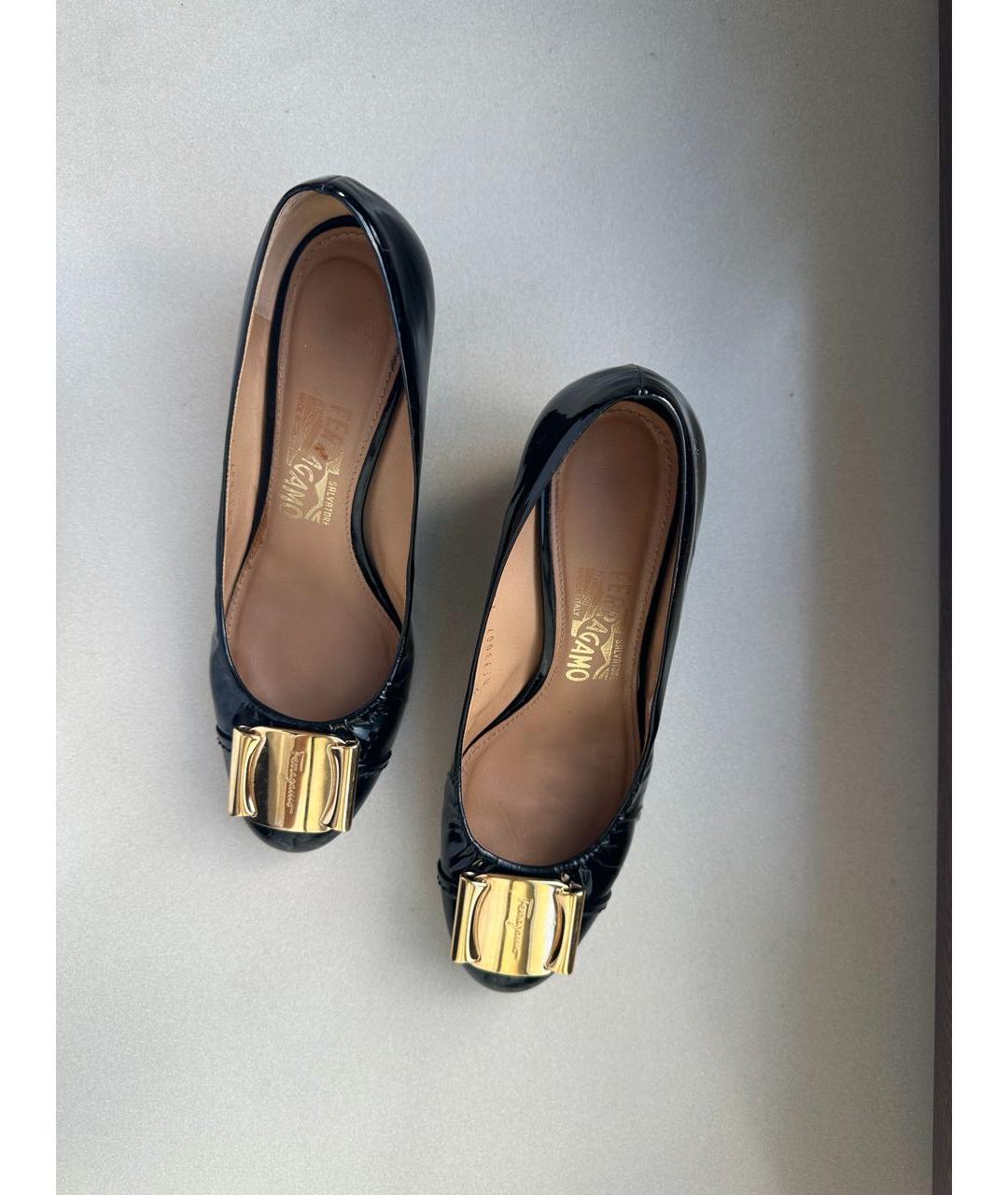 FERRAGAMO Черные кожаные туфли, фото 3
