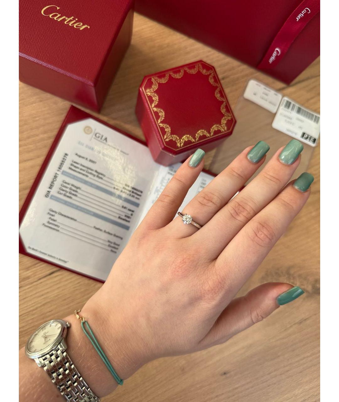 CARTIER Серебряное платиновое кольцо, фото 6