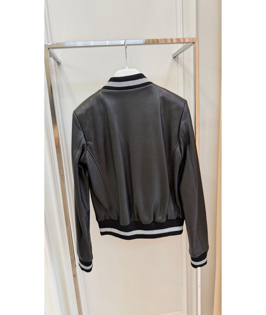 PHILIPP PLEIN Черная кожаная куртка, фото 3