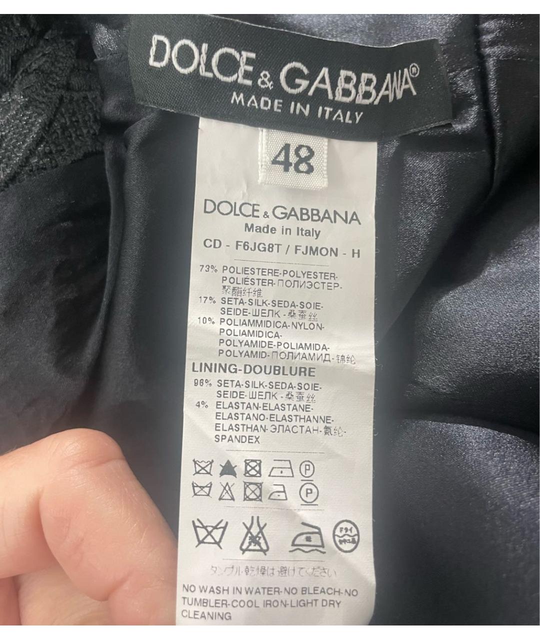 DOLCE&GABBANA Черное полиэстеровое коктейльное платье, фото 4