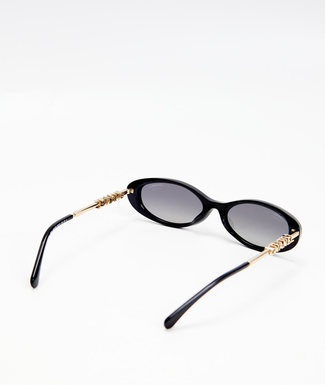 CHANEL Черные пластиковые солнцезащитные очки, фото 4