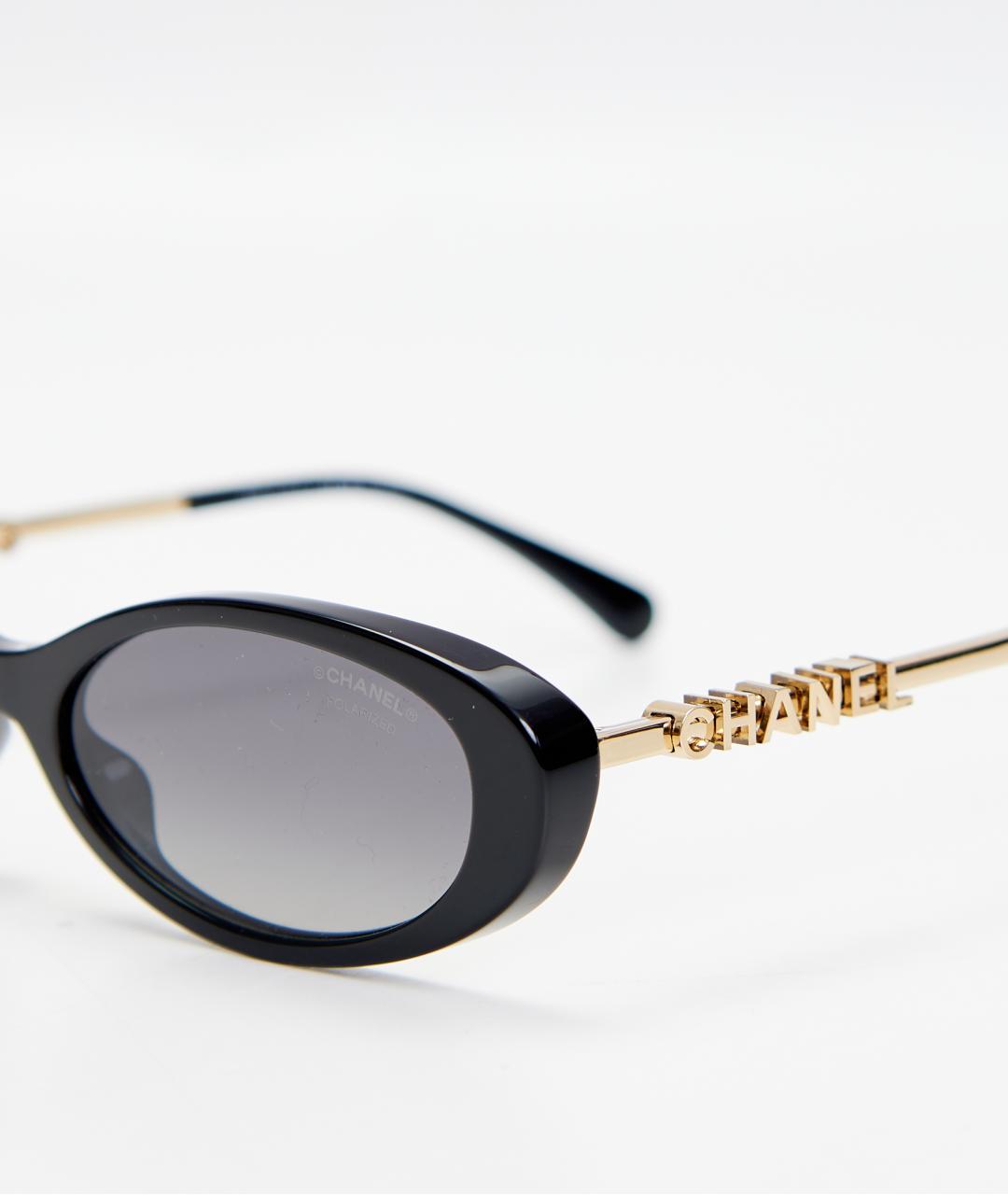 CHANEL Черные пластиковые солнцезащитные очки, фото 3