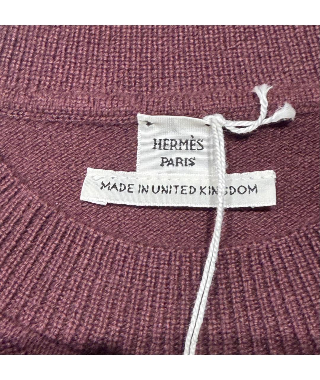 HERMES Бордовый кашемировый джемпер / свитер, фото 3