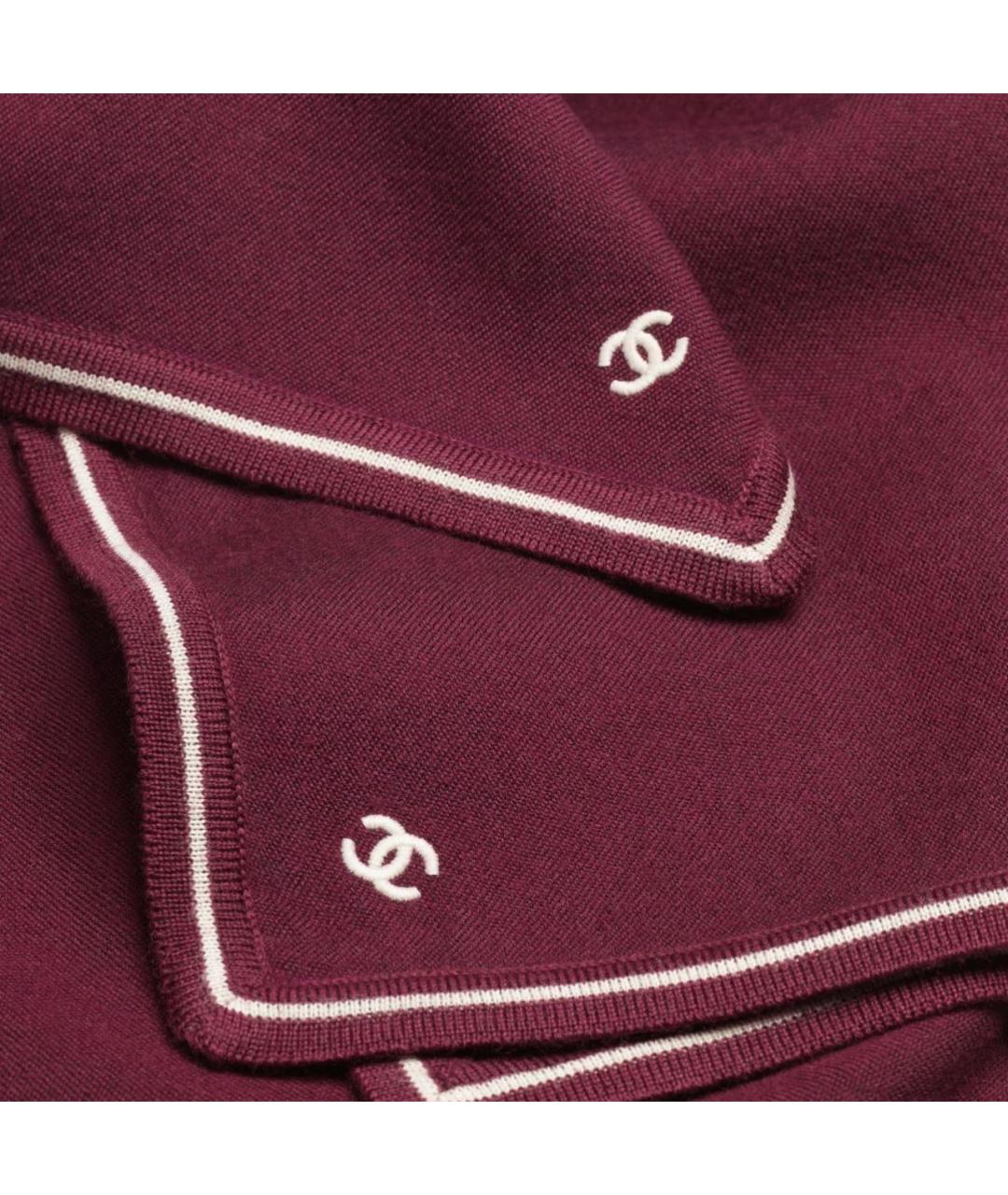 CHANEL Бордовый платок, фото 2